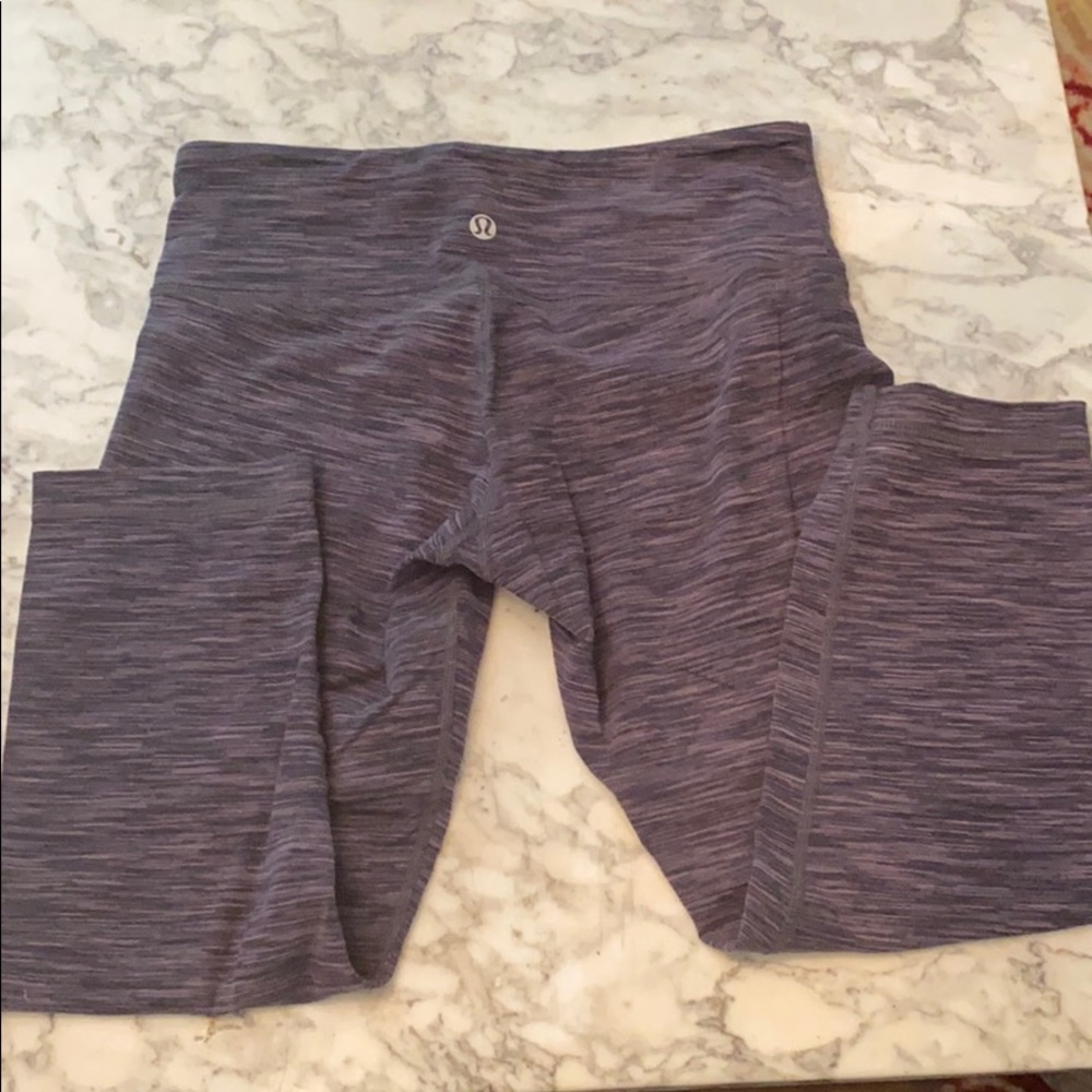 Purple space dyed wunder under lululemon crops